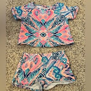 Lilly Pulitzer shirt and shorts set. Size M (6-7) multi-color.